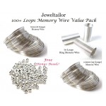 NEW! 100+Loops Bracelet & Ring Memory Wire Value Pack + 10 FREE Bonus End Beads 